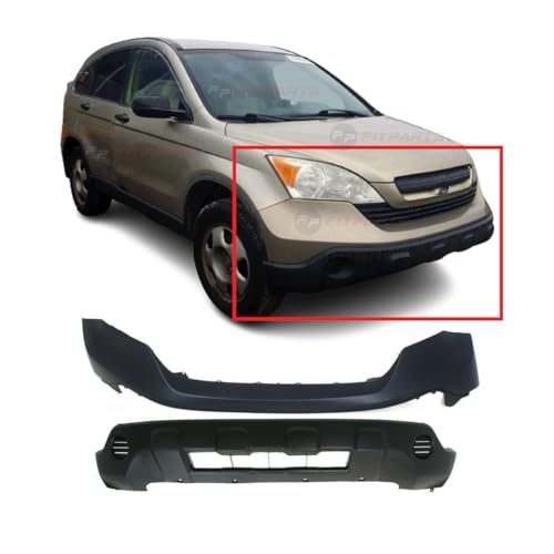 FitParts Compatible with Front Bumper Covers Kit 2007 2008 2009 Honda CR-V EX EXL LX Textured HO1000251 HO1000252, 04711SWAA91ZZ 04712SWAA91