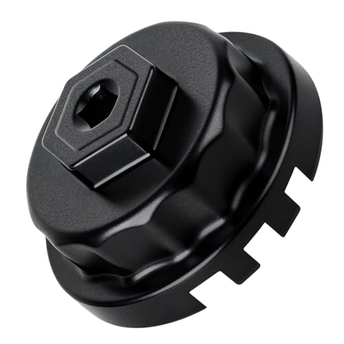 Professional 64mm 14 Flute Oil Filter Wrench for Toyota Heavy Duty Cap Style Oil Filter Removal Tool Socket for Lexus Camry 4 Runner RAV4 Tundra Tacoma Highlander and Scion with 2.5-5.7L Engine
