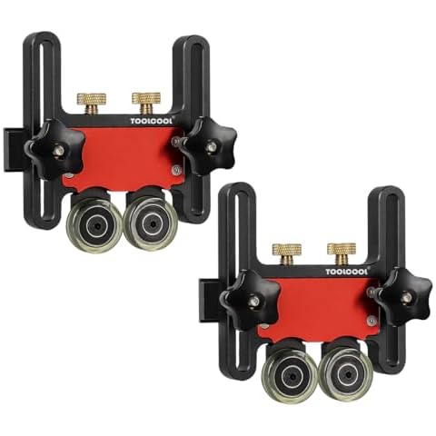 TOOLCOOL Updated Bearing Roller Featherboards Feather Boards for Table Saw Router Tables Band Saws Jig Guide Table Saw Accessories (2 Pack) Cover