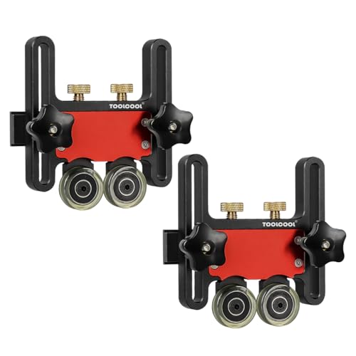 Image of TOOLCOOL Updated Bearing Roller Featherboards Feather Boards for Table Saw Router Tables Band Saws Jig Guide Table Saw Accessories (2 Pack)