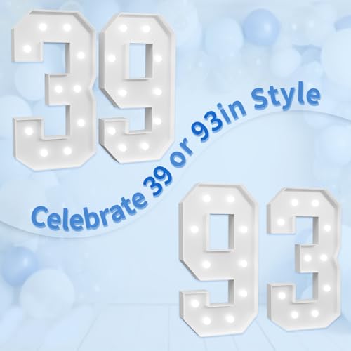Image of imprsv Marquee Numbers Large 39th-Birthday Decorations: 4ft Light Up Number