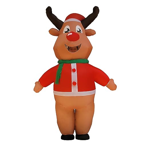 NiSotieb Christmas Inflatable Reindeer Costume Adult Halloween Inflatable Costume for Men/Christmas/Halloween (Inflatable Reindeer)