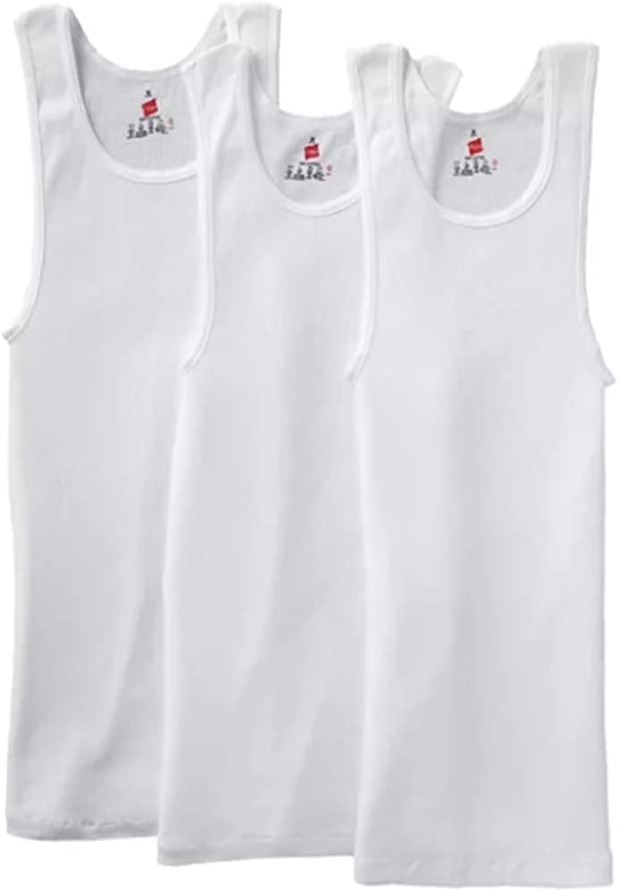 Hanes Menโs Tagless Ribbed Undershirt Tall, Various Pack Size Options