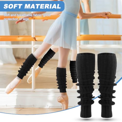 Image of 2 Pairs Extra Soft Knits Leg Warmer for Women Winter Fashion Toeless Dance Training Socks for Yoga, Ballet Dance