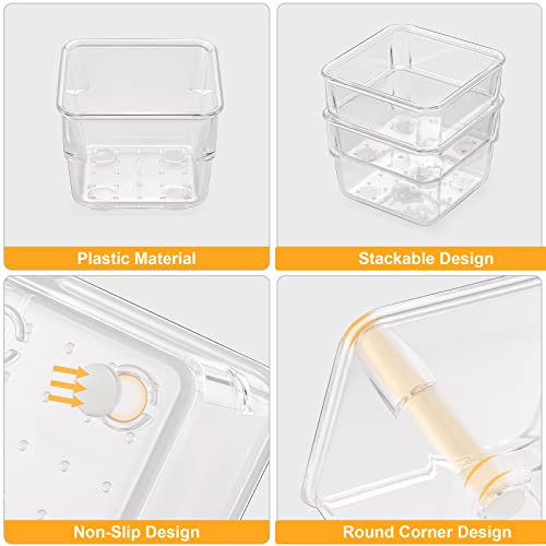 Smartake 13-Piece Drawer Organizers With Non-Slip Silicone Pads, 5-Size Desk Drawer Organizer Trays Storage Tray For Makeup, Jewelries, Utensils In Bedroom Dresser, Office And Kitchen, Clear #TOP4