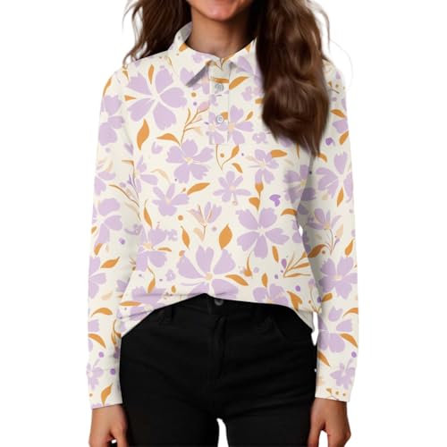 Girls Long Sleeve Polo Shirt Polka Dots Casual Lightweight Top Soft School Uniform for Kids4