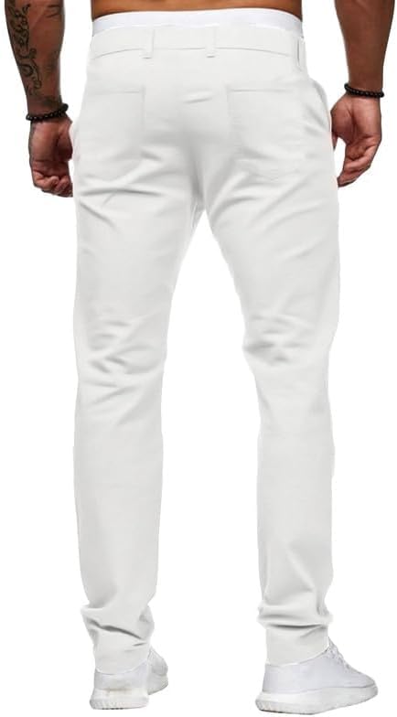 HUNGSON Men Skinny Slim Fit Casual Jeans Dyeing Stretch Straight Fashion Denim Pants - Image 5