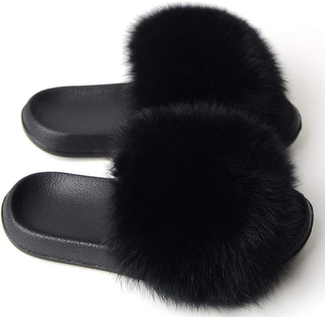 Valpeak Fur Slippers Slides For Women Open Toe Fuzzy Fur Slippers Girls Fluffy House Slides Outdoor Indoor2