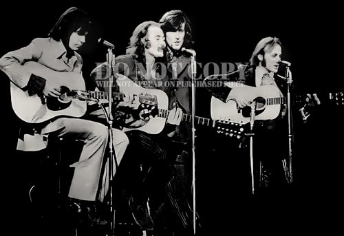 Photo Concert CSNY 1970 Poster Vintage Crosby Stills Nash Young Décoration Salon Rock
