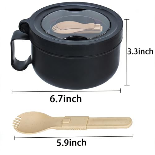 Image of Ramen Bowl,Ramen Cooker,Microwave Ramen Bowl,Microwave Safe Soup Bowl,Portable Ramen Cooker, Instant Ramen Noodle Bowls For Home Office Dorm Apartment motor home etc