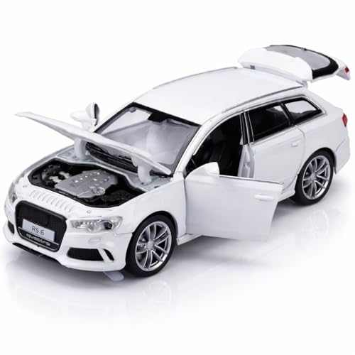 Image of Magicwand Die-Cast Metal 1:32 Scale Auudi RS6 with 4 Openable Doors Music,Pull Back Action & Glowing Head & Tail Lights【Pack of 1】【Colors as Per Stock】