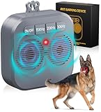 Anti Barking Device for Dogs, Ultrasonic Dog Barking Silencer with 3 Modes, Rechargeable Dog Bark Deterrent Devices with 33FT Range, Bark Box for Most Breeds Indoor/Outdoor Use (Grey)