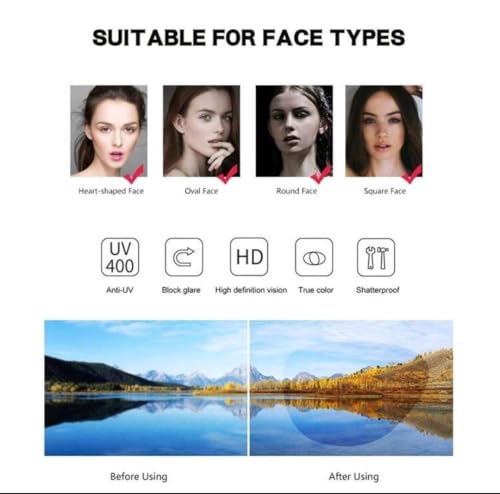 3 قطع من النظارات الشمسية مربعة الشكل بتصميم كلاسيكي بسيط وعصري ومتعدد الاستخدامات