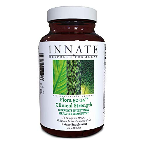 INNATE Response Formulas, Flora 50-14 Clinical Strength, 50 Billion CFU Probiotic, Vegan, Non-GMO, 30 Capsules