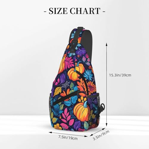 Mochila de hombro urbana con patrón de calabaza colorida miniatura 3