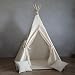 PaLulli® Tipi Zelt für Kinder aus 100% Baumwolle mit Kuschelmatte, Anti-Kollaps-System [Stabil], Camping-Hängelampe & 2 Dekokissen, Tippi Kinderzelt Teepee Spielzelt (BEIGE)