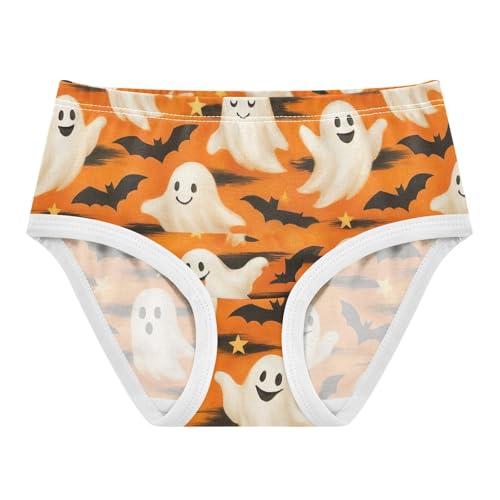 Joisal Print Toddlers Underwear Floral 2t Cotton Panties Little Girl Playful Cartoon White Ghosts Bats Underpants Briefs