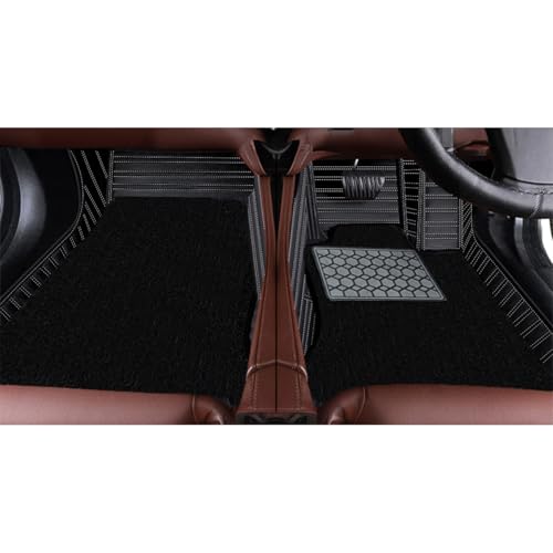 Image of Antiskid Premium 9D Car Mat Full Set for Vinfast VF 7 2026 | Luxury Leather Dual-Stitch Full Set 9D Car Floor Mat || 100% Waterproof ||Color: Black Silver