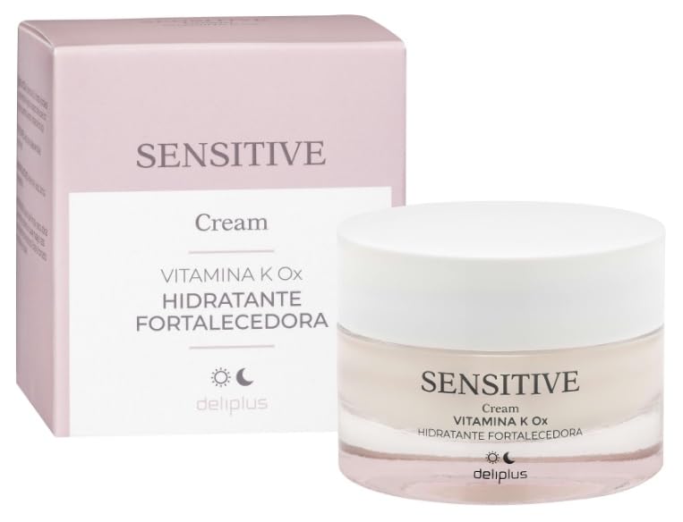 Deliplus Crema Facial Sensitive 50 Ml. Con Vitamina K Ox - Hidratante Fortalecedora Para Pieles Sensibles Y Reactivas.