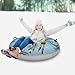 Luqeeg 41.3 Inch Snow Tube, PVC Cold Proof Thickened Inflatable Snow Sled, Ski Ring Winter Toy with Soft Grip Handles & Safety Base, Advance Seal Tube for Outdoor Sledding