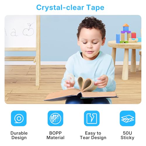 Image of OWLKELA 20 Rolls Tape Refills, Clear | Transparent Glossy Tape, All-Purpose, Ideal for Office, Home and School