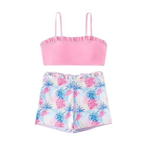 Generisch Bañador para niña de 2 piezas, bikini deportivo para niñas activas en el agua, Rosa., 11-12 años