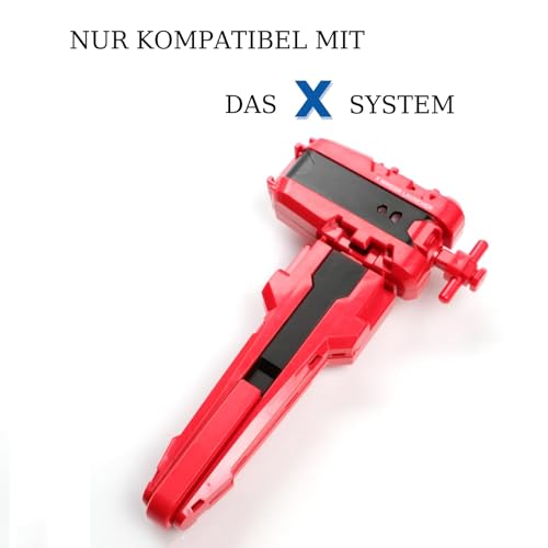 AIBREAY 2 kreisel X String Launchers mit Griff, Kampfkreisel Starter Set, Battling Tops Schnur Launcher, Battle Spinner Starters, Kompatibel mit X-Serien kreisel, Schwarz Rot Set