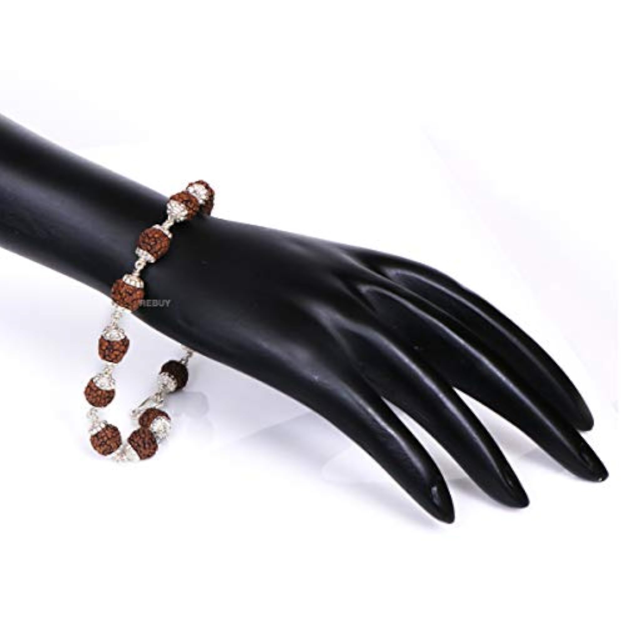 5 Mukhi Rudraksha Bracelet with Silver Caps, Spiritual Healing