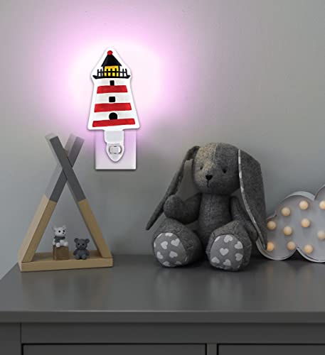 Cota Global Lighthouse Plug In Glass Night Light Energy Efficient Nightlight Wall Decorative Manual On & Off Switch Incandescent Portable Lights For Stairways Bedroom Kitchen Hallways Bathroom #TOP6