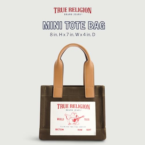 Image of True Religion Tote Bag, Women's Mini Travel Shoulder Bag with Adjustable Strap