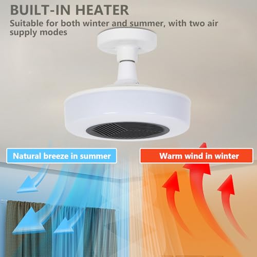 Hbbgdiy Bathroom Heater Fan Light Combo Ceiling LED Bathroom Light with Built in Heater, Ceiling Heating Fan Includes Remote Control for Home - Image 5