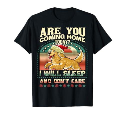 Golden Retriever I Sleep and Don't Care Christmas Dog Maglietta