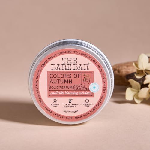 Image of The Bare Bar Colors of Autumn Solid Perfume - 20gm | Floral Fragrance| Odor & Sweat Control | Natural formula and Chemical free| Good for all skin types |Travel Mini Size Solid Perfume for Men &Women