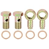 X AUTOHAUX 2 Set Hohlschraube Schlauch Rohr Bolze Zubehör metallisch 18mm Auto
