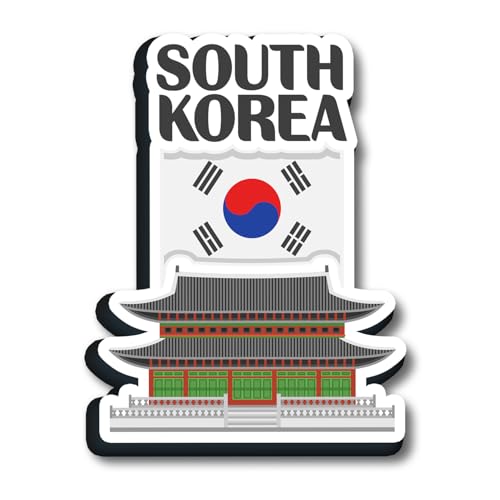 South Korea Fridge Magnet Souvenir - Handmade Wooden Refrigerator Magnet Collectible
