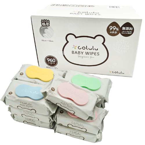 colulu (コルル) おしりふき 厚手 極厚 おしり拭き 蓋付 お尻拭き低刺激 弱酸性 アルコールフリー 無香料 敏感肌 乾燥肌