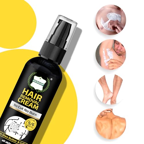 Image of Hair Removal Cream & Hair Removal Spray for Men & Women Fast & Painless, Soothing for Unwanted Coarse Pubic Hair, Suitable For All Skin Types - 100 Ml
