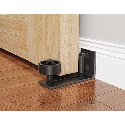 ZEKOO Multifunctional Sliding Barn Door Hardware Door Wall Guide Use for Doorframe Bottom Floor Guide Adjustable with Screws(2 PCS) Cover