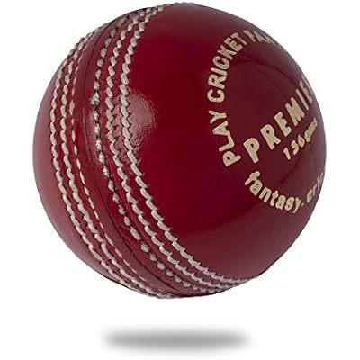 Cricket Ball Premier Red Leather Red 5.5oz (1-Pack/3-Pack/6-Pack) for Seniors Match