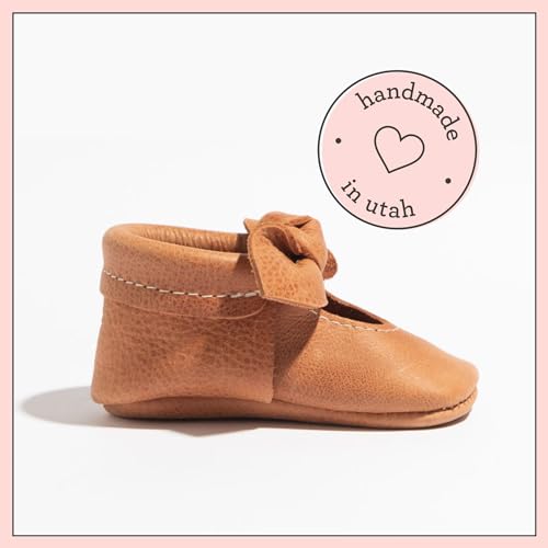 Freshly Picked Knotted Bow Baby Girl Shoes Soft Sole or Hard Sole, Premium Leather Baby Shoes Handmade in Utah, Infant to Toddler Sizes2