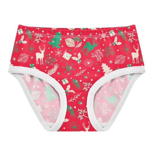 Little Girl Underwear Toddler Panties Kids Undies Christmas Elk Snowflake Soft Cotton Briefs 2T-8Y