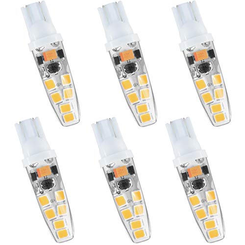 LeMeng 15watt T10 Wedge Base LED Light Bulb 2W 200lmï¼ˆ3000K Warm Whiteï¼‰12VAC/DC for Outdoor Landscape RV Camper Marine Boat Lighting-6 Pack