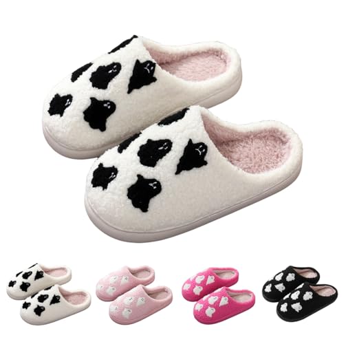 Halloween Slippers for Women Men Holiday Plush Slippers Horror Cute Cartoon Memory Foam Couple Shoes