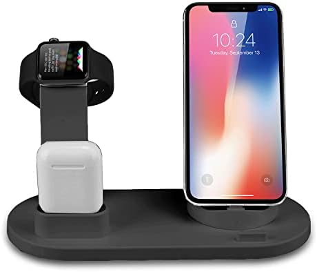 360 Rotation 3 in 1 Charger Station for Airpods Smart Phone Mobile Phone Multifunctional Charging Station 15w Fast Charge Wireless Charger, Portable Smart Watch Phone Cradle Dock Stand
