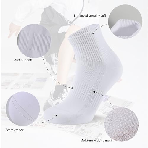 YORJOSOX 8 Paar Sneaker Socken Herren Baumwolle Quarters Sportsocken Atmungsaktives Mesh Quarter Laufsocken (DE/NL/SE/PL, Numerisch, 39, 42, Regular, Regular, Schwarz 8 Paar) 3