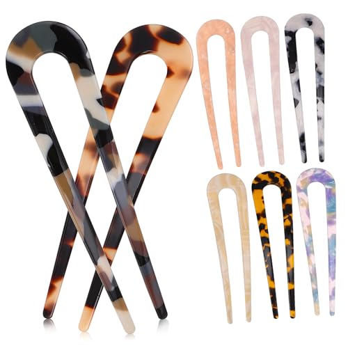 LOORGVEL 8 Piezas Horquillas para Pelo Forma Acetato Clips para Recoger el Cabello Pinzas Ligeras y Resistentes para Mujeres Accesorios para Peinados Elegantes y Seguros