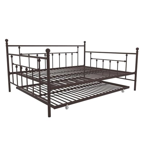 Modern Metal Daybed and Trundle in Bronze for Victorian Design Lovers
