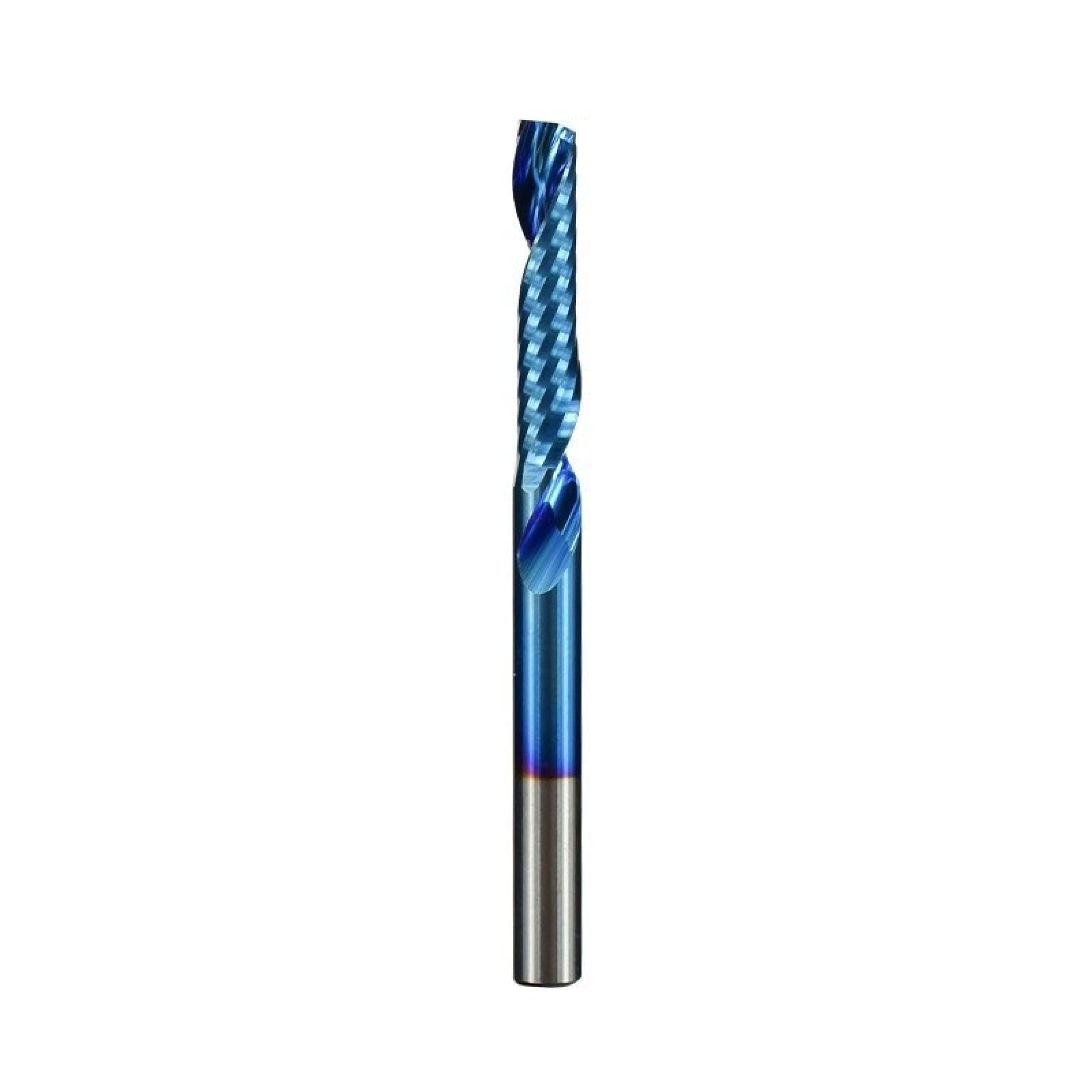 3,175-mm-Schaft-Aluminium-Schneidfräser Mit Einzelnut-Schaftfräser Nano Blau Beschichteter CNC-Fräser,3.175x2x22x50L