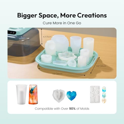 Resiners Resin Curing Machine G3 & Auto Resin Preheater, 2H/1Min Fast Curing, Silicone Mat Included, Deformation-Resistant Reversible Base - Image 6