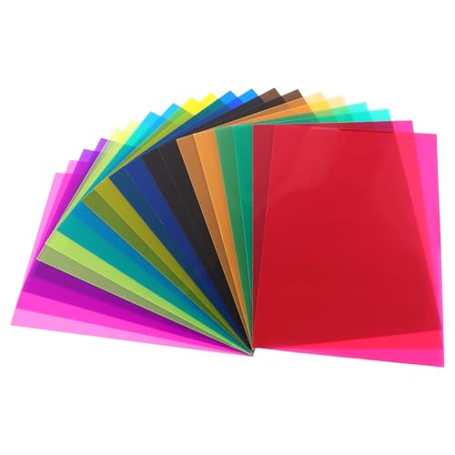 Dorglix 20 Stück Led Transparent Film Screen, Hitzebeständige Folie Hitzebeständig für Lampen, Farbfilter Folie, Lampenfolie, Fensterfolie Bunt Kinder, Gel-Lichtfilter, Farbige Transparente Folie Dorglix 20 Stück Led Transparent Film Screen, Hitzebeständige Folie Hitzebeständig für Lampen, Farbfilter Folie, Lampenfolie, Fensterfolie Bunt Kinder, Gel-Lichtfilter, Farbige Transparente Folie